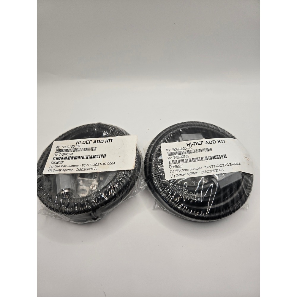 2 Pack Hi-Def Add Kit TVSP-KIT-01 Coax Jumper T6V77 2-Way Splitter CMC2002H-A